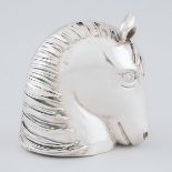 Italian Silver Horse's Head, Buccellati, Milan, 20th century, height 3.4 in — 8.6 cm
