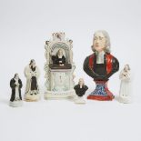 Group of Six Staffordshire Figures of John Wesley, 19th century, largest height 11.8 in — 30 cm (6 P