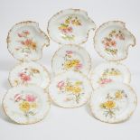 Royal Crown Derby Floral (3637) Pattern Dessert Service, late 19th century, plate diameter 8.7 in —