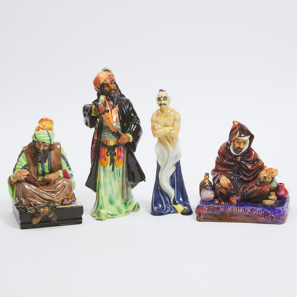 Four Royal Doulton Figures, 20th century, largest height 11 in — 28 cm (4 Pieces)