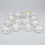 Austrian Silver Coffee Service, 20th century, jug height 5.4 in — 13.7 cm (26 Pieces)