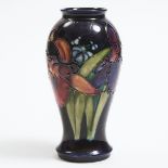 Moorcroft Orchids Vase, 1950s, height 9.1 in — 23 cm