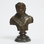 Patinated Bronze Bust of George II, 20th century, height 14.25 in — 36.2 cm