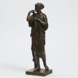 French Patinated Bronze Figure of a Classical Woman, Raingo Freres, Paris, 19th century, height 16.5