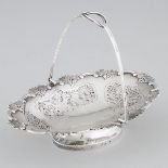 Chinese Export Silver Oval Basket, early 20th century, length 7.6 in — 19.2 cm