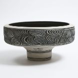 Jack Sures (Canadian, 1934-2018), Stoneware Large Footed Bowl, 1985, height 8.5 in — 21.5 cm, diamet