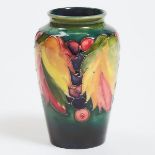 Moorcroft Grape and Leaf Vase, 1930s, height 4.9 in — 12.5 cm