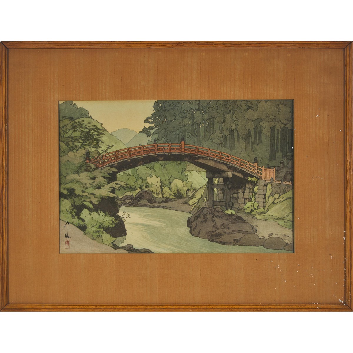 Hiroshi Yoshida 吉田博 (1876-1950), Sacred Bridge (Shinbashi), Dated 1937, sheet 10.9 x 15.7 in — 27. - Image 2 of 7