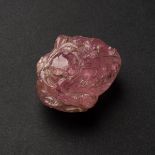 A Pink Tourmaline 'Sanduo' Carving, 19th Century, 清 十九世纪 碧玺雕'三多'把件, 2 x 2 in — 5 x 5 cm