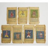 Seven Astrological Double-Sided Book Pages, India, 18th/19th Century, each sheet 10.2 x 5.9 in — 26