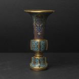 A Cloisonné Enamel Gu-Form Vase, 18th Century, 清 十八世纪 铜胎掐丝珐琅出戟尊, height 10.8 in — 27.5 cm
