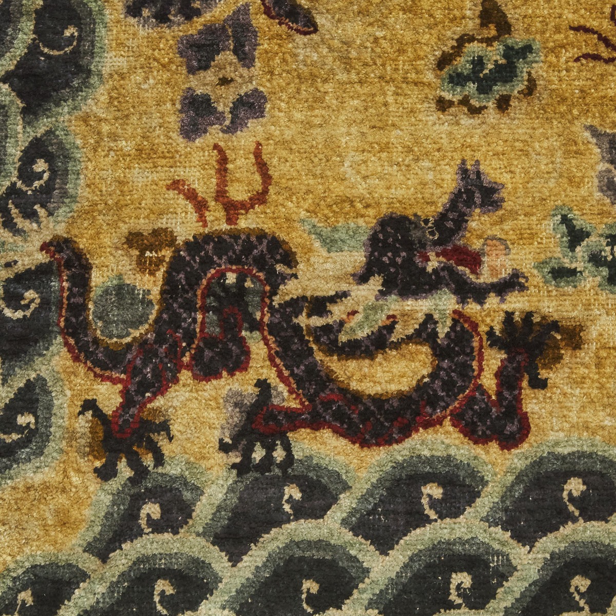 An Imperial Yellow-Ground 'Nine Dragon' Carpet, Jing Ren Gong Bei Yong Mark, Qing Dynasty, 19th Cent - Image 2 of 6