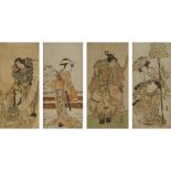 Katsukawa Shunsho (1726-1792) and Katsukawa Shunko (1743-1812), Four Actor Woodblock Prints, Edo Per