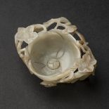 A White Jade Lotus-Form Cup, Ming Dynasty (1368-1644), 明 白玉雕荷花杯, 1.6 x 1.7 in — 9 x 2.5 cm