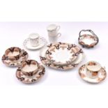 A quantity of 19th Century china items. Including 6x tea cups, saucers, side plates and serving