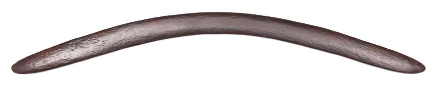 An old Australian aborigine dark hardwood boomerang, 32" overall. GC £50-60