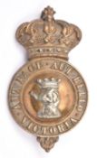 A Victorian Australian martingale badge or bit boss for the State of Victoria, with elephant head