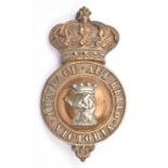 A Victorian Australian martingale badge or bit boss for the State of Victoria, with elephant head
