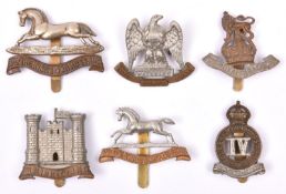 6 Cavalry cap badges: 1st Royal Dragoons, Ryl Scots Greys, pre 1920 3rd Hussars, post 1920 3rd