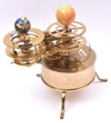 An Orrery / Tellurion brass model. Produced as a partwork by Eaglemoss this substantial 'precision