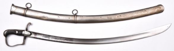 A 1796 pattern Light Cavalry officer's sword of the Percy Tenantry, blade 32½", the blued and etched