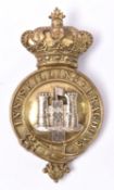 A Victorian martingale badge of the 6th Inniskilling Dragoons. GC (most fittings removed, soldered