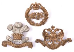 3 Victorian Cavalry cap badges: King's Dragoon Gds (KK73 4 lugs), Vic Bays, and 3 Dragoon Gds (3
