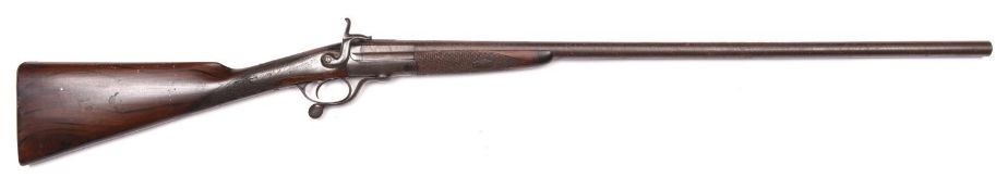 An SB 12 bore underlever pinfire sporting gun, twist barrel 31" from an earlier percussion gun; with