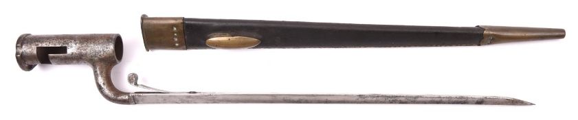 An 1840 pattern Constabulary bayonet, triangular section blade 13" with ordnance inspector's marks