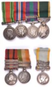 Miniature medals (7): Crimea, 2 clasps Azoff, Sebastopol, swivel suspender; mounted pair QSA 3