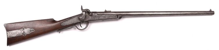 A US Civil War Gallager's Patent .52" breech loading percussion carbine, 39" overall, barrel 22",