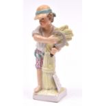 A Dresden porcelain Voigt Volkstedt figure 'Augustus', with wheat sheaf and sickle. 105mm. VGC-Mint.