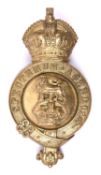 A post 1902 martingale badge of the 1st Royal Dragoons, with all fittings intact. Near VGC £40-60