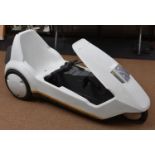 A Sinclair C5 electric vehicle. An example of this iconic method of transport introduced by Clive