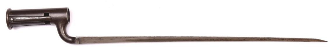 An East India Company Brown Bess triangular socket bayonet, c 1818, blade 16¼" stamped "S.HILL"
