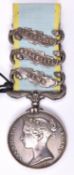 Crimea War medal 1854, 3 clasps Alma, Balaklava, Inkermann (engraved Pte Denis Reilly 20th Foot)