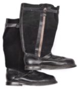 A pair of calf length black sheepskin lined flying boots. Near VGC (WWII German?) £50-60