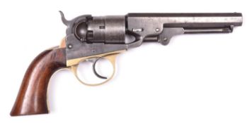 A 5 shot .36" Cooper Firearms Mfg. Co. DA Navy percussion revolver, barrel 5", number 3895 on all