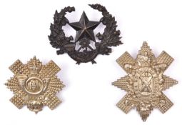 3 Victorian Scottish glengarry badges: blackened brass Cameronians, Black Watch and HLI. GC £60-80
