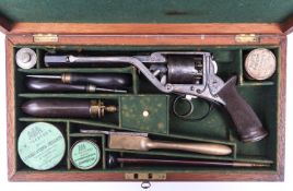 A 5 shot 54 bore Tranter self cocking percussion revolver, 11½" overall, barrel 6½", London