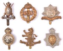 6 Cavalry cap badges: post 1915 K.D.G, Bays, 4th Dragoon Gds, 5th Dragoon Gds, 6th Dragoon Gds,