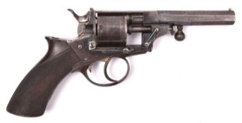 A 5 shot .320" rim fire Thomas's Patent DA revolver, 8" overall, octagonal barrel 4" with B'ham