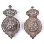 A Victorian pewter bit boss of The Highland Rifle Militia; and a Victorian Artillery Volunteers