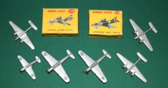 8 Dinky Toys Aircraft. A Supermarine Swift Fighter (734). Hawker Hunter Fighter (736), both boxed.