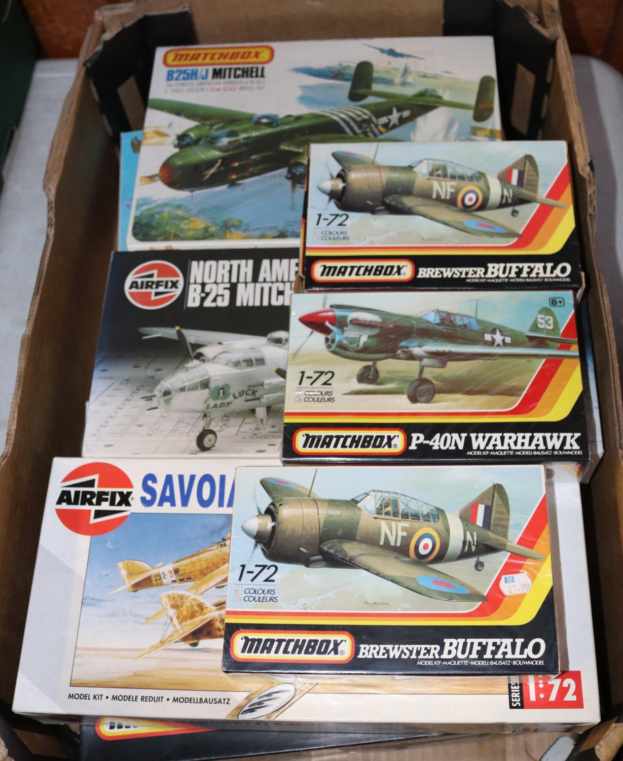 8 Matchbox and Airfix unmade 1:72 scale Kits. 6 Matchbox- Avro Lancaster, Boeing B-17G Flying