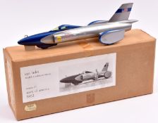 A white metal Ugo Fadini model (No.10) of the 1963 'Spirit of America' record attempt jet powered