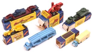 6 Matchbox Series Major Packs. No.1 Caterpillar Earthmover. In yellow with black plastic wheels.