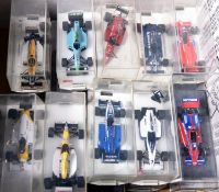 20x white metal 1:43 scale kit built racing cars. Including Formula One, etc. Built from Meri