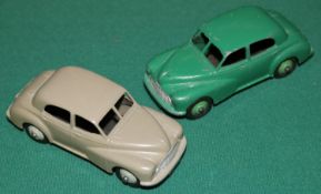 2 Dinky Toys Morris Oxford (159) dark green with light green hubs some chips also (159) Morris