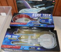 2x Diamond Select Toys Star Trek Starship Legends series ships. A USS Enterprise NCC-1701-B and a